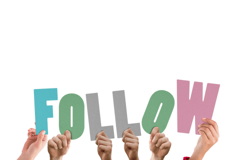 hands holding follow text on transparent background - Download Free Stock Videos Pikwizard.com