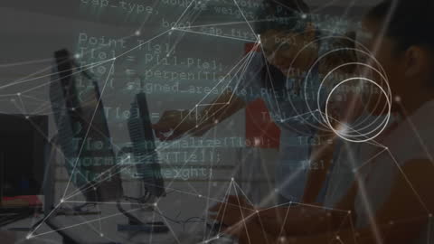 Digital Technology Concept with Data Visualization Overlay