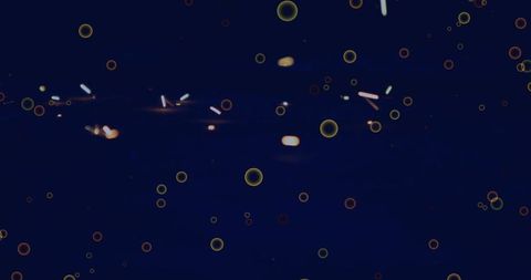 Abstract Dark Field with Luminous Orbs and Light Streaks