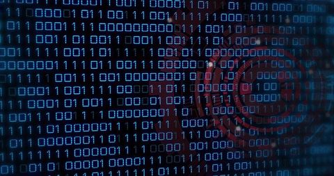 Binary Code with Target Graphic on Digital Screen - Download Free Stock Images Pikwizard.com