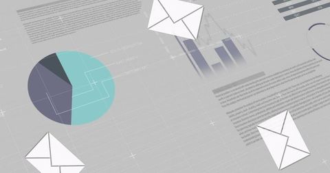Digital communication and statistics conceptual graphic