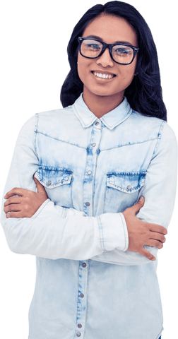 Confident Asian Woman Smiling Transparent Background