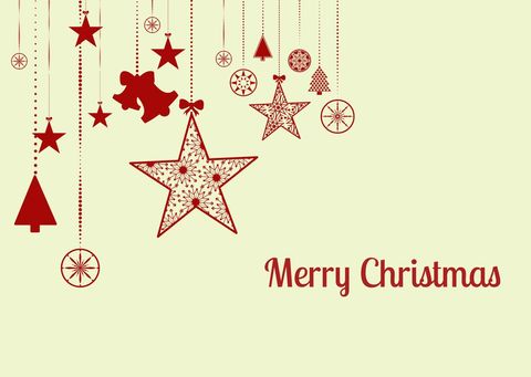 red hanging ornaments on festive greeting card - Download Free Stock Templates Pikwizard.com
