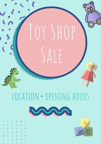 colorful toy shop sale promotion with cute illustrations - Download Free Stock Templates Pikwizard.com