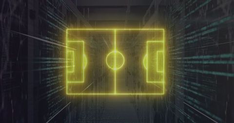 Neon Holographic Soccer Field in Data Server Environment