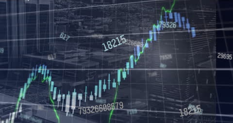 Dynamic Stock Market Graphs Over Urban Cityscape