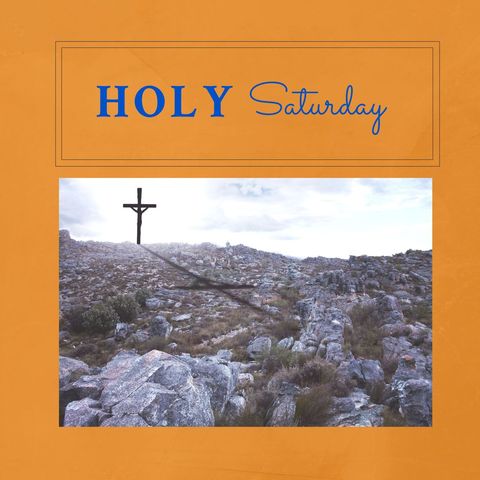 Holy Saturday Reflection: Cross on Rocky Landscape - Download Free Stock Templates Pikwizard.com