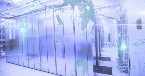 Interconnected Digital Data Processing Server Room Concept - Download Free Stock Images Pikwizard.com