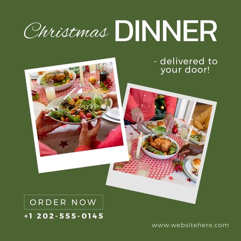 Christmas Dinner Delivery Family Celebration Advertisement - Download Free Stock Templates Pikwizard.com