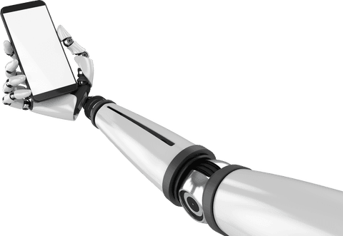 Robotic Arm Holding Smartphone Illustration with Transparent Background - Download Free Stock Videos Pikwizard.com