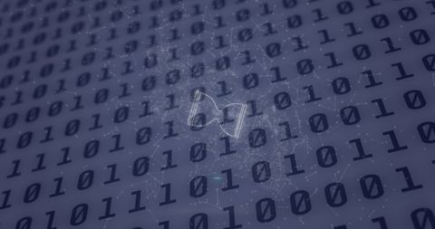 Hourglass Overlapping Binary Code Matrix with Tech Network Node - Download Free Stock Images Pikwizard.com