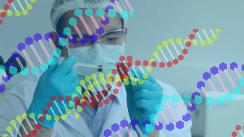 Scientist Researches Genetics Technology in Laboratory Science Setting