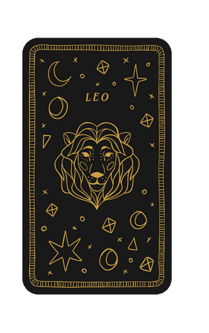 Transparent Zodiac Leo Card with Intricate Lion Design