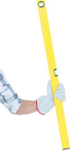 hand wearing gloves holding yellow transparent level tool - Download Free Stock Videos Pikwizard.com