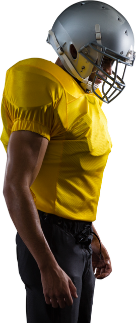 Side View of American Football Player in Helmet in Transparent Background - Download Free Stock Videos Pikwizard.com