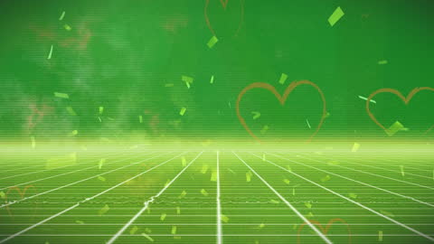 Retro 80s Heart and Confetti Animation with Love Theme