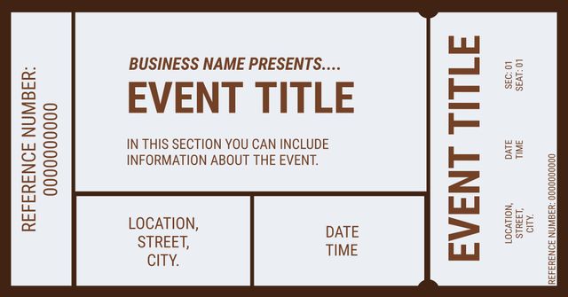 Ideal for promoting concerts, theatrical shows, conferences and other events. Easily customizable to fit the specifics of any event including date, time, and location. Use for both digital and printed ticketing solutions. Perfect for event organizers and creators looking for a professional ticket design.