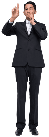 Businessman Pointing for Presentation Transparent Background