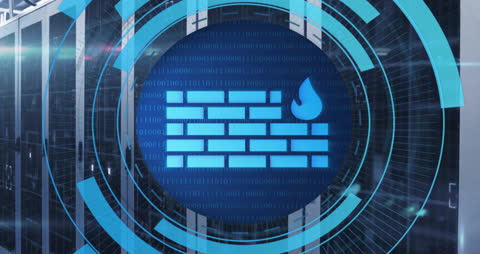 Digital Firewall Protection in Server Room Concept Art