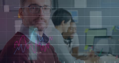 Business Team Analyzing Financial Data Animated