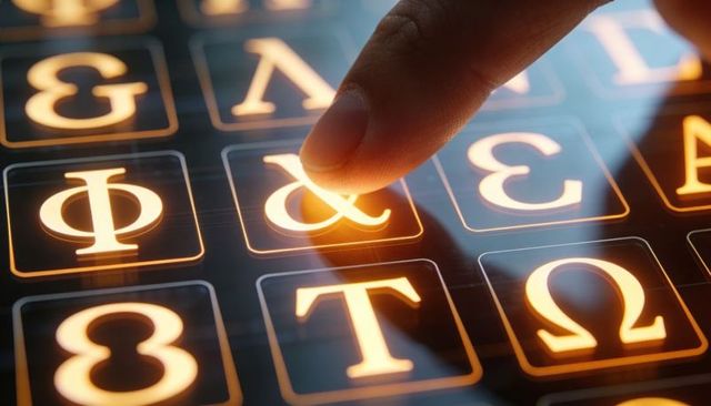 Fingertip Pressing Glowing Ampersand on Backlit Touchscreen Closeup for Digital UI