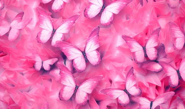 Pink butterflies and flowers on pink background, created using generative ai technology - Download Free Stock Photos Pikwizard.com