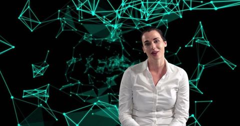 Businesswoman Discussing Innovations in Digital Network Background - Download Free Stock Images Pikwizard.com