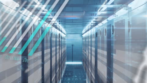 Futuristic Data Flow in a Technological Server Room