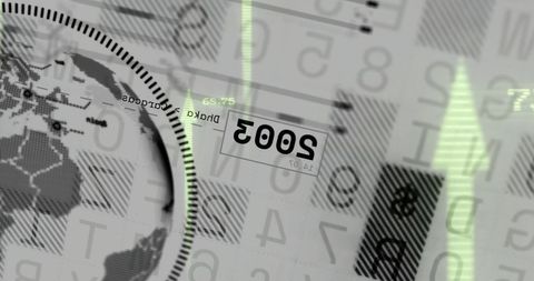 Futuristic Data Processing Interface Over Globe with Scanning Scope - Download Free Stock Images Pikwizard.com
