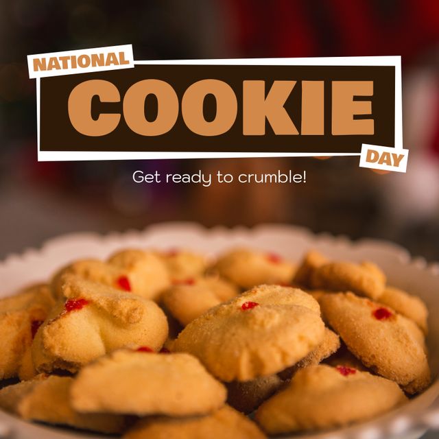 Celebrating National Cookie Day with Fresh Cookies in Bowl - Download Free Stock Templates Pikwizard.com