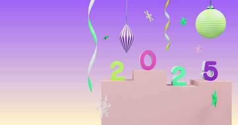 Celebratory 2025 Design with Festive Decorations