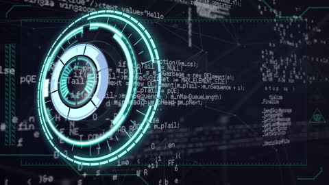 Futuristic Interface with Data Scanning Hub