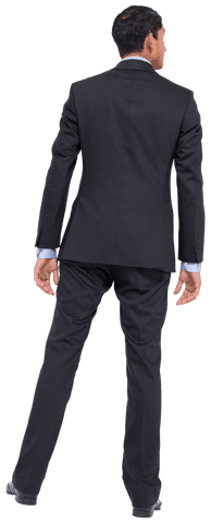 Transparent Rear View of Businessman in Suit from Behind
