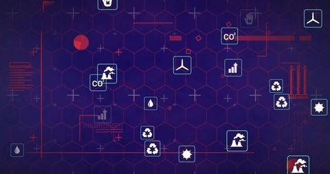 Sustainable Technology Interface with Ecology Icons and Data - Download Free Stock Images Pikwizard.com