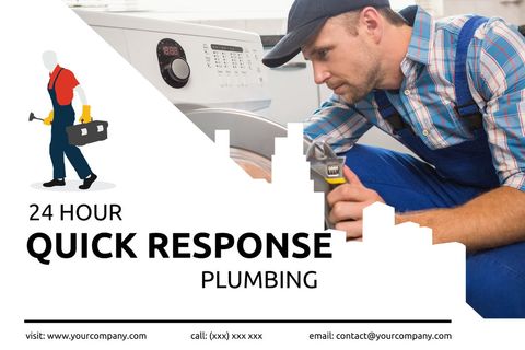 Professional Plumber Providing Quick Plumbing Repair Services - Download Free Stock Templates Pikwizard.com