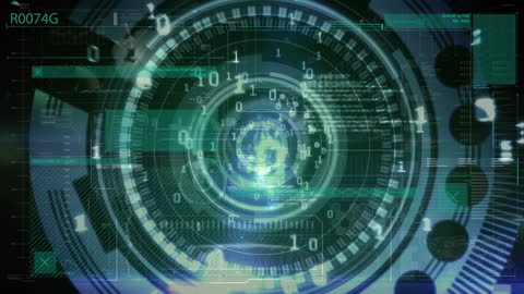 Futuristic Digital Interface with Binary Codes and Data