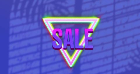 Retro Futuristic Sale Sign with Triangle Frame