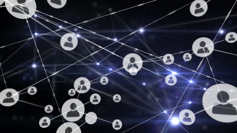 Digital Network Connections in Futuristic Style