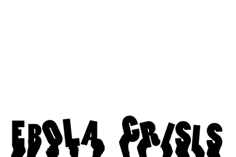 Transparent hand holding ebola crisis sign illustration