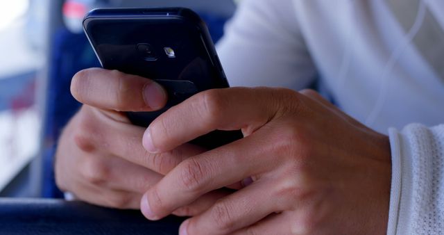 Close-up of Hands Holding Smartphone, Typing Message - Download Free Stock Images Pikwizard.com