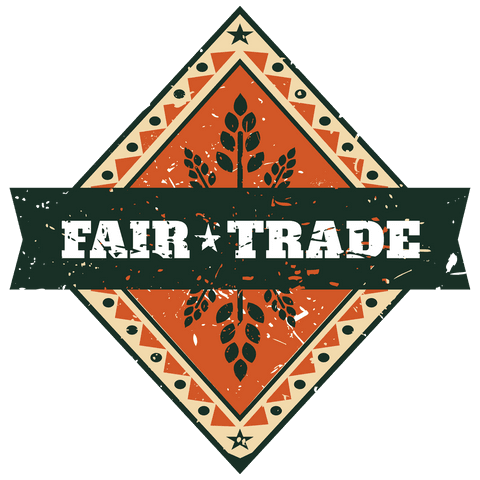 Fair trade emblem on vintage themed transparent background