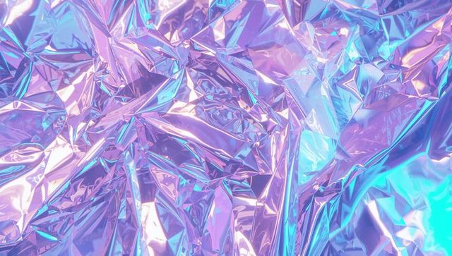 Shimmering Metallic Foil with Pastel Hues and Iridescent Gleam