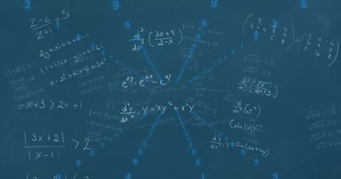 Digital Space with Math Formulas on Blue Background - Download Free Stock Images Pikwizard.com