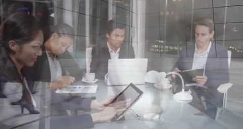 Technology Overlay on Multiethnic Work Team in Modern Office