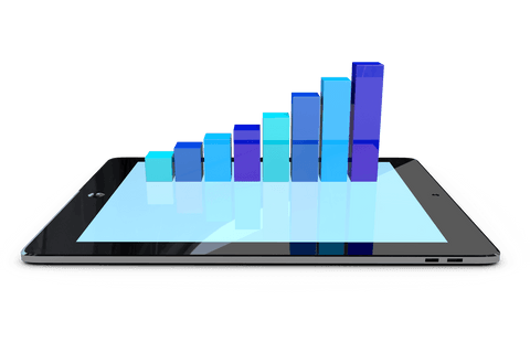 Tablet Displaying 3D Bar Chart on Transparent Background Vector - Download Free Stock Videos Pikwizard.com