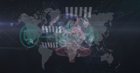 abstract brain with global technology interface overlay - Download Free Stock Images Pikwizard.com