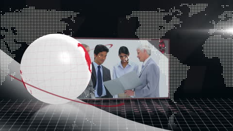 Global Business Meeting with Earth Concept