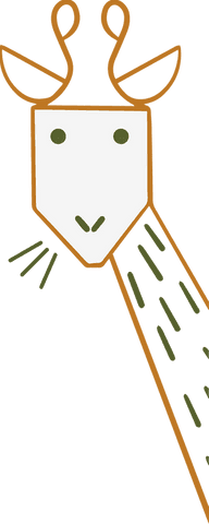 minimalist giraffe head illustration with looped antlers on transparent background - Download Free Stock Videos Pikwizard.com
