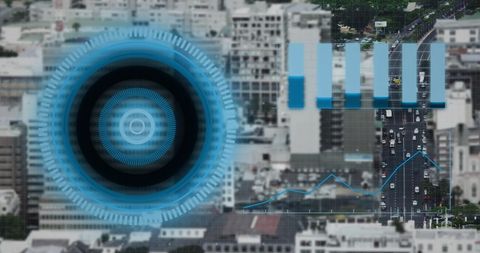 Data analytics and digital interface over urban landscape