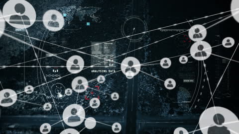 Digital Network Connections Overlaid on Urban Traffic Grid